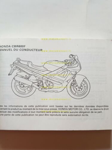 Honda CBR 600 F 1989 manuale uso ITALIANO originale owner's …