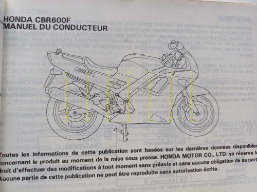 Honda CBR 600 F 1990-91 manuale uso libretto istruzioni originale …