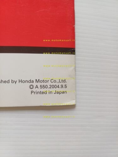 Honda CBR 600 F 2004 aggiornamento SUPPLEMENTO manuale officina originale
