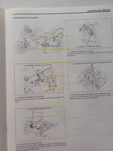 Honda CBR 600 F VARIANTI 1992 manuale officina ITALIANO originale