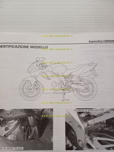 Honda CBR 600 F VARIANTI 2003-4 manuale officina ITALIANO originale