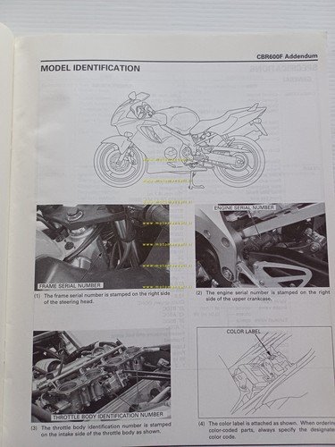 Honda CBR 600 F VARIANTI 2004 manuale officina TESTO INGLESE …