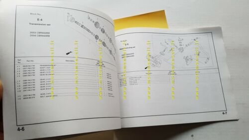 HONDA CBR 600 RR 2004 Racing Kit catalogo ricambi manuale …