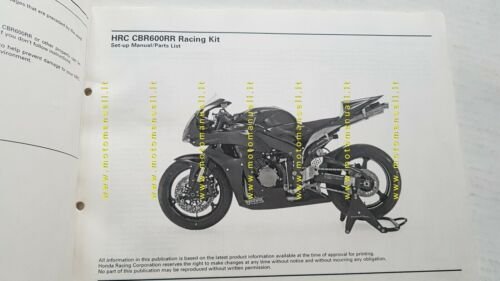 HONDA CBR 600 RR 2008 Racing Kit catalogo ricambi manuale …