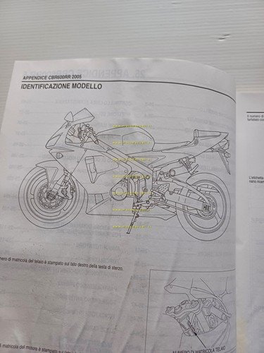 Honda CBR 600 RR VARIANTI 2004-05 manuale officina ITALIANO originale
