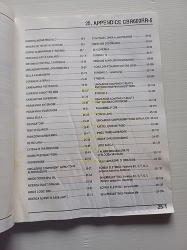 Honda CBR 600 RR VARIANTI 2004-05 manuale officina ITALIANO originale