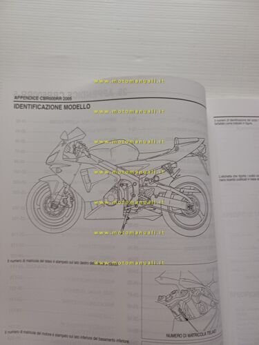 Honda CBR 600 RR VARIANTI 2005 manuale officina ITALIANO originale