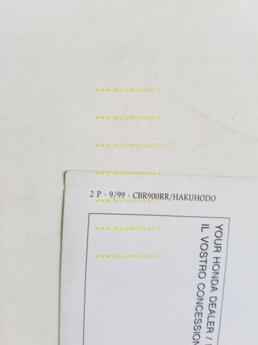 Honda CBR 900 Fireblade 1999 depliant italiano originale