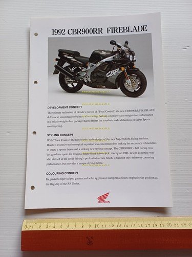 Honda CBR 900 RR 1992 presentazione scheda tecnica per la …
