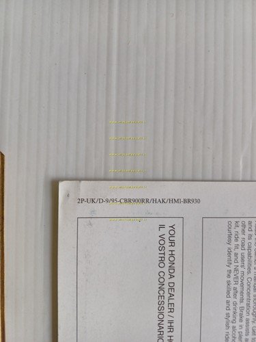 Honda CBR 900 RR Fireblade 1995-96 depliant italiano originale