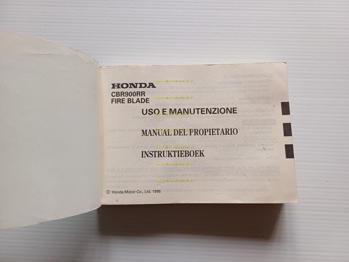 Honda CBR 900 RR Fireblade 1995-96 manuale uso manutenzione italiano …