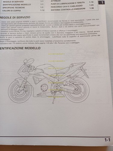 HONDA CBR 900 RR Fireblade 2001-2 (954 cc) manuale officina …