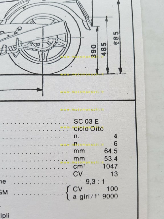 Honda CBX 1000 Pro-Link 1981 facsimile scheda omologazione DGM Motorizzazione