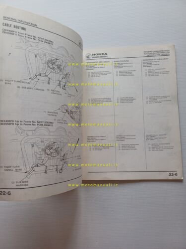 Honda CBX 400-550 F II 1982 aggiornamento SUPPLEMENTO manuale officina …