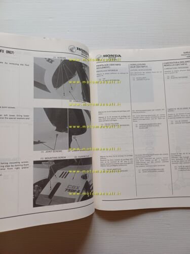 Honda CBX 750 F - F II VARIANTI 1986 manuale …