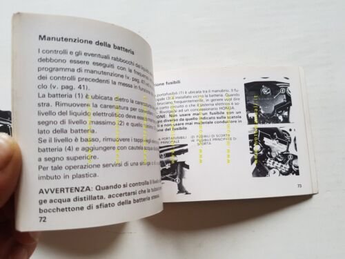 Honda CBX 750 F 1984 manuale uso manutenzione originale italiano