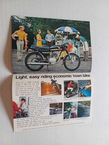 Honda CD 125 S 1970 depliant originale inglese