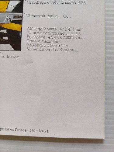 Honda CF 70 Chaly depliant Francese originale