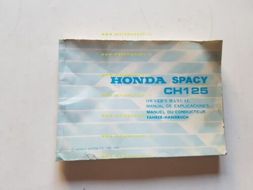 Honda CH 125 Spacy 1983 manuale uso manutenzione italiano originale