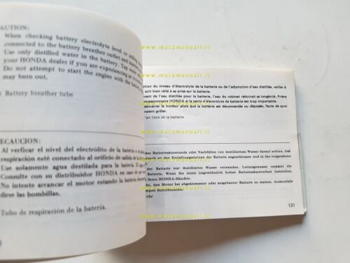 Honda CH 125 Spacy 1983 manuale uso manutenzione italiano originale