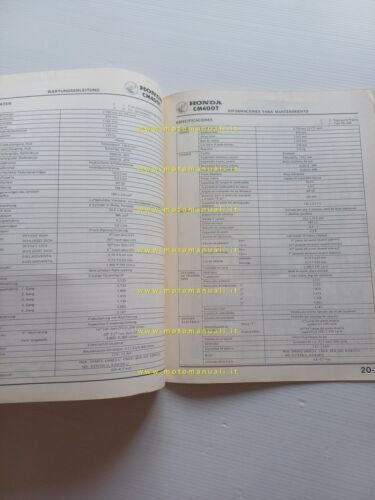 Honda CM 400 T 1979 aggiornamento SUPPLEMENTO manuale officina originale