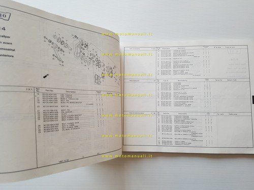 HONDA CN 250 - Helix 1987 catalogo ricambi italiano originale