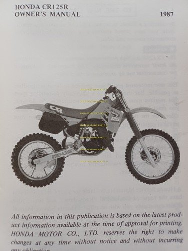 Honda CR 125 Cross 1987 manuale uso manutenzione libretto istruzioni …