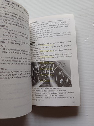 Honda CR 125 Cross 1987 manuale uso manutenzione libretto istruzioni …