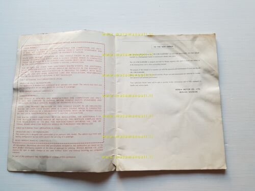 Honda CR 125 M Elsinore 1977 manuale uso / officina …