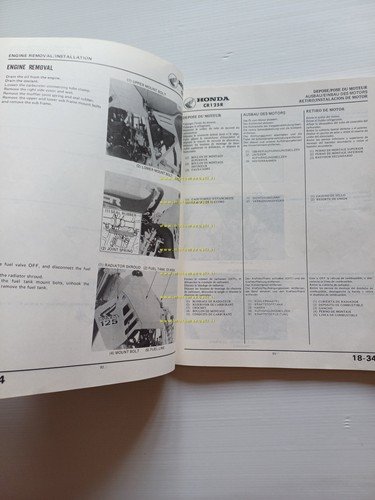Honda CR 125 R 1984-85 manuale officina originale