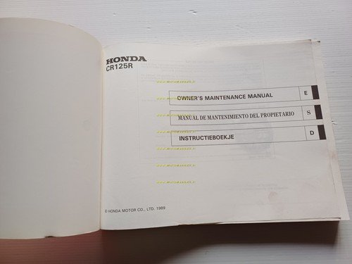 Honda CR 125 R 1989-90 manuale uso officina INGLESE originale