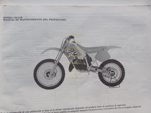 HONDA CR 125 R 1992 manuale uso manutenzione + officina …