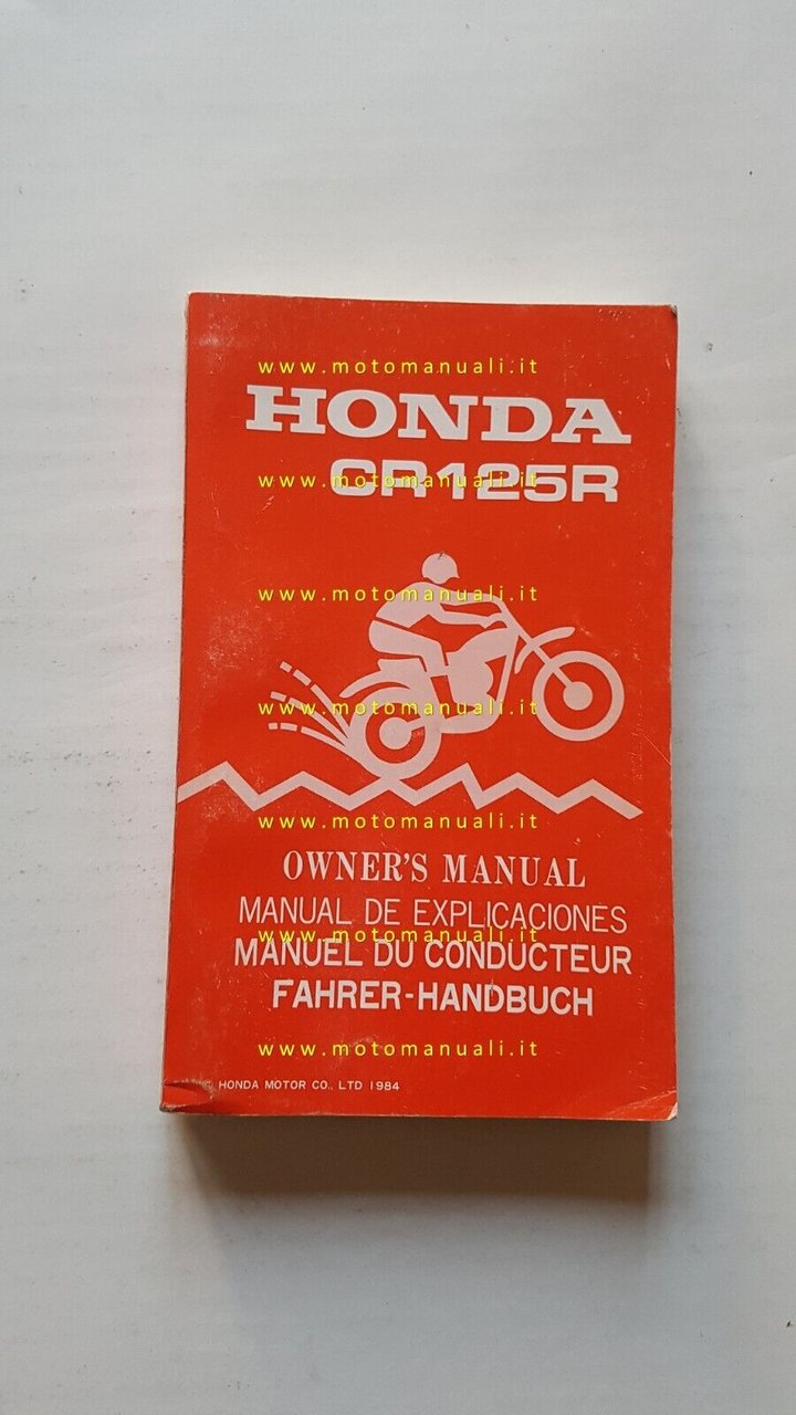 HONDA CR 125 R Cross 1984-85 manuale uso manutenzione originale …