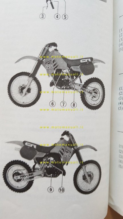 HONDA CR 125 R Cross 1984-85 manuale uso manutenzione originale …