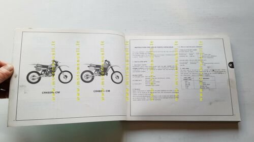 Honda CR 450 R- 480 R 1981 catalogo ricambi originale …