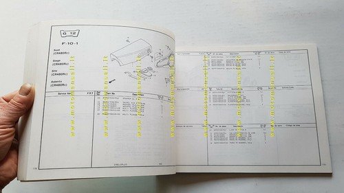 Honda CR 450 R- 480 R 1981 catalogo ricambi originale …