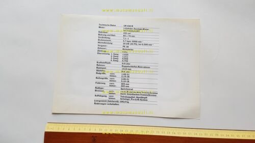 Honda CR 450 R 1981 depliant originale tedesco