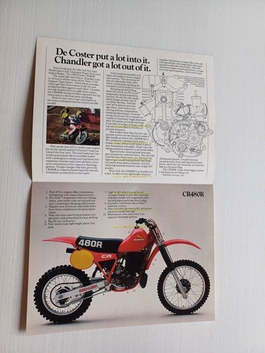 Honda CR 480 R 1982 depliant originale inglese