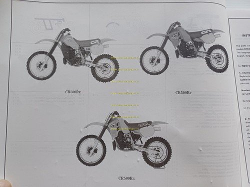 HONDA CR 500 R E-F-G Cross 1985-86 catalogo ricambi originale