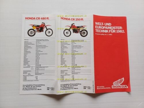 Honda CR 80 125 250 480 - XR 500 1982 …