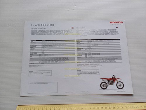 Honda CRF 250 R 2005 depliant inglese francese originale