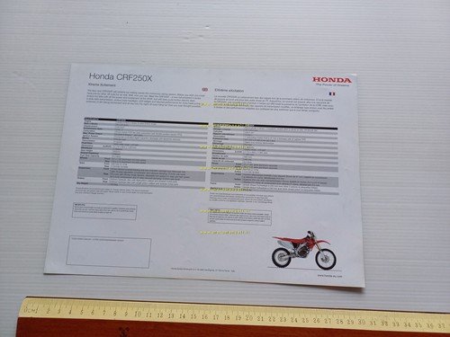 Honda CRF 250 X 2005 depliant inglese francese originale