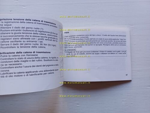 Honda CRM 125 1989 manuale uso manutenzione libretto originale ITALIANO