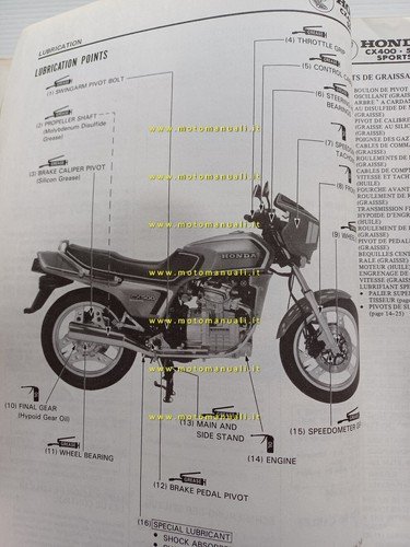 HONDA CX 400 - CX 500 Sports 1982 manuale officina …
