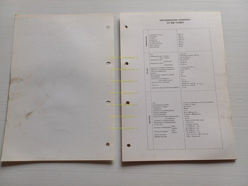 Honda CX 500 TURBO scheda informazioni tecniche manuale officina italiano