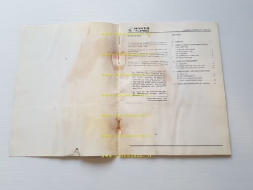 Honda CX 500 Turbo SUPPLEMENTO manuale officina iniezione elettronica 1981