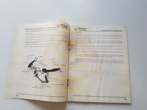 Honda CX 500 Turbo SUPPLEMENTO manuale officina iniezione elettronica 1981
