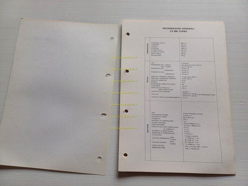Honda CX 650 TURBO scheda informazioni tecniche manuale officina italiano