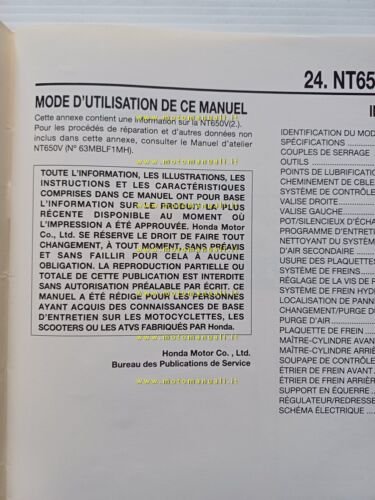 Honda Deauville NT 650 V2 VARIANTI manuale officina ITALIANO originale