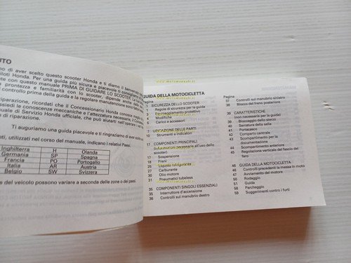 Honda FES 250 Foresight 1997-98 manuale uso manutenzione italiano originale